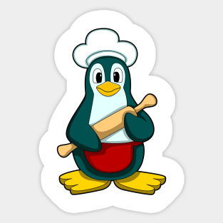 Penguin as Baker with Rolling pin Sticker